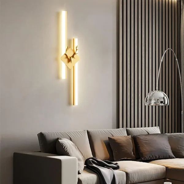 Modern Minimalist Gold Long LED Deer Shape Acrylic Wall Lamp | Bedroom light Corridor, Stairs, Aisle Decorative Lighting Fixture - Image 6