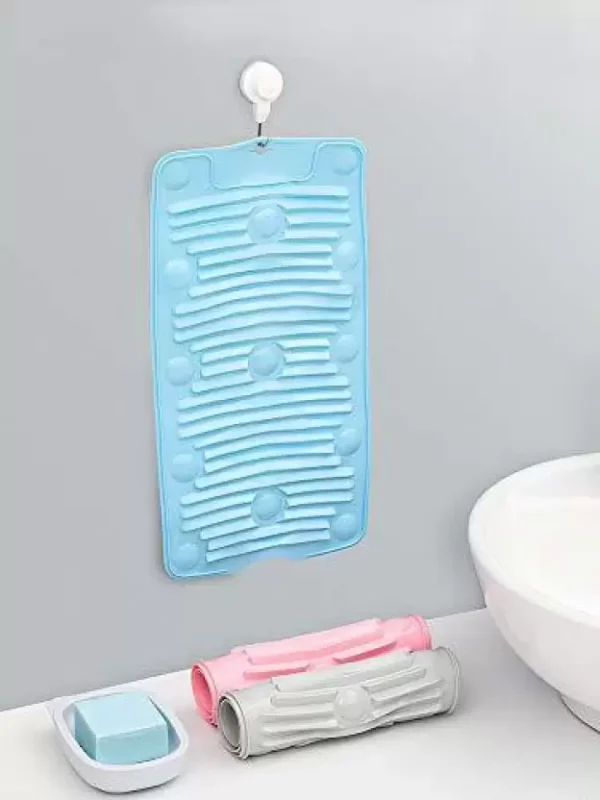 Foldable Silica Gel Washboard | Multifunctional Silicone Washboard Household Foldable uction Cup Non-slip Laundry Mat (Random color) - Image 12