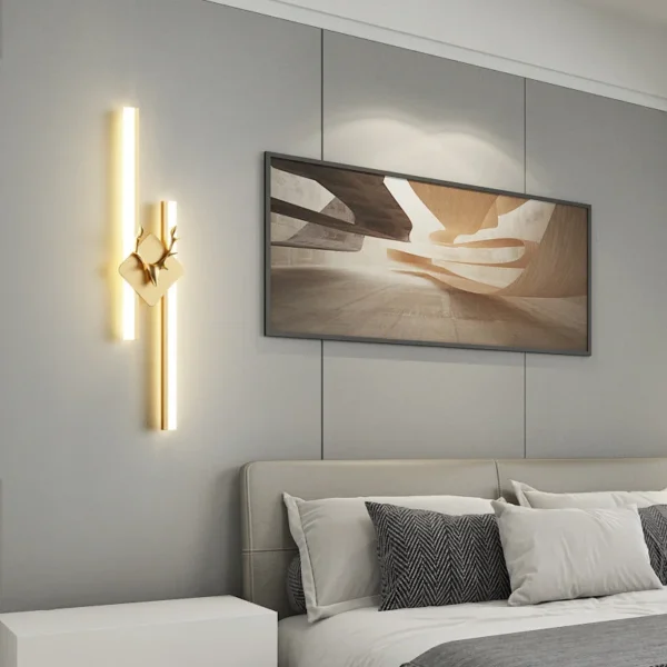 Modern Minimalist Gold Long LED Deer Shape Acrylic Wall Lamp | Bedroom light Corridor, Stairs, Aisle Decorative Lighting Fixture - Image 4