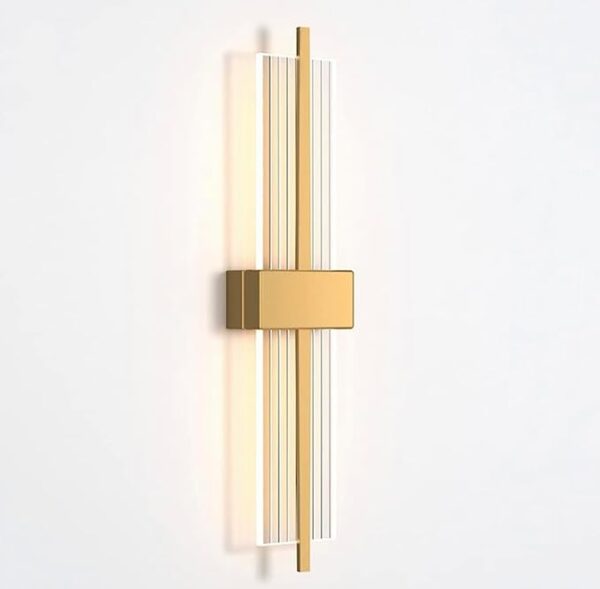 Modern Wall Lamp Straight Line Vertical Led Light | Gold Bedroom Bedside Lamp - Minimalist Living Room Background Wall Aisle Wall Lamp for Living Room, Hall, Dining Table, Bedroom, Corridor, Restaurant Home Décor & Indoor Lightings (Gold) - Image 3