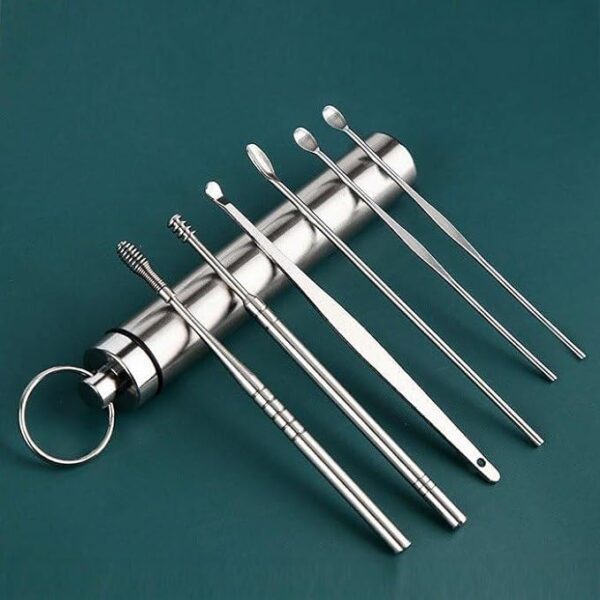 6PCS Stainless Steel Ear Wax Remover Ear pick Ear Cleaner Tool Kit Ear Cleaning Tool Kit Ear Wax Removal Kit - Image 6