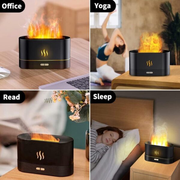 Flame Air Diffuser, Humidifier, Portable-Noiseless Aroma Diffuser for Home, Office or Yoga (Body & Flame in Random Color) - Image 2