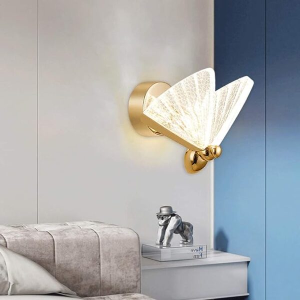 Led Acrylic Butterfly Wall Light Bedside Sconce Lamp Lighting Nightlight Gold | Home & Garden | Lamps, Lighting - Image 6