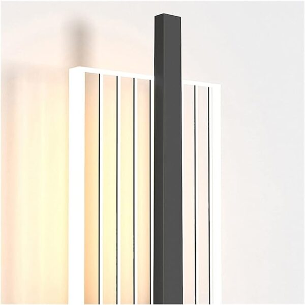 Modern Wall Lamp Straight Line Vertical Led Light | Gold Bedroom Bedside Lamp - Minimalist Living Room Background Wall Aisle Wall Lamp for Living Room, Hall, Dining Table, Bedroom, Corridor, Restaurant Home Décor & Indoor Lightings (Black) - Image 4