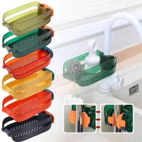 Plastic Faucet Shelf | Faucet Drain Basket Shelf - Drain Basket for Sink, Multipurpose Drain Basket Sink-Strainer Hangs on Faucet (random color) - Image 5