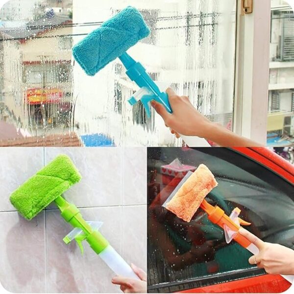 3 in 1 Fiber Wiper Sprayer  Wash, Wipe and Soak | Window Squeegee Kit, 3 in 1 Professioanl Window Squeegee Cleaning Tool with Detachable Microfiber Cloth Rubber Scraper & Sprayer, Portable Window Cleaner Combo for Car, Indoor Outdoor (Random color) - Image 7