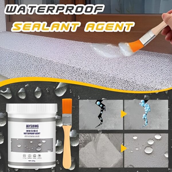 Invisible Waterproof Agent Waterproof Insulation Sealant,Super Strong Invisible Waterproof Anti-Leakage Agent, Transparent Waterproof Glue for Outdoors,Strong Adhesive Seal Coating *With Brush*