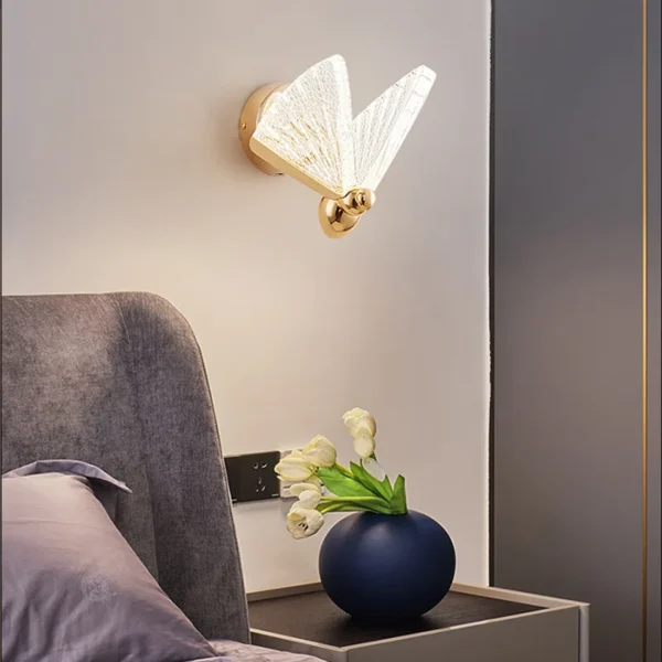 Led Acrylic Butterfly Wall Light Bedside Sconce Lamp Lighting Nightlight Gold | Home & Garden | Lamps, Lighting - Image 2