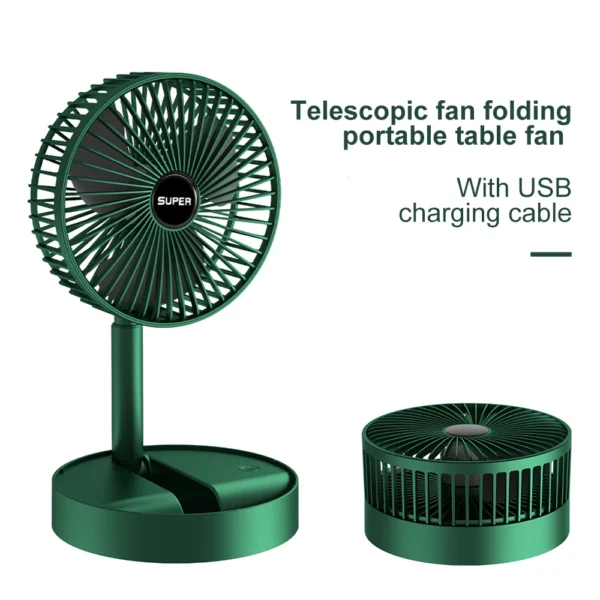 Telescopic FoldinG Fan USB Re Chargeable | Rechargeable Fan Mini Foldable Telescopic Fan / Usb Foldable | Table Desk Fan | Telescopic Design Floor | 3 Speeds Rechargeable, Foldable, Adjustable Height Fan (Random color)