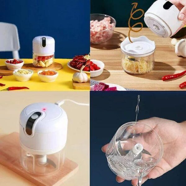 New Mini Electric Food Chopper Multifunctional Portable Cordless Garlic Ginger Food Processor(random color ) - Image 2