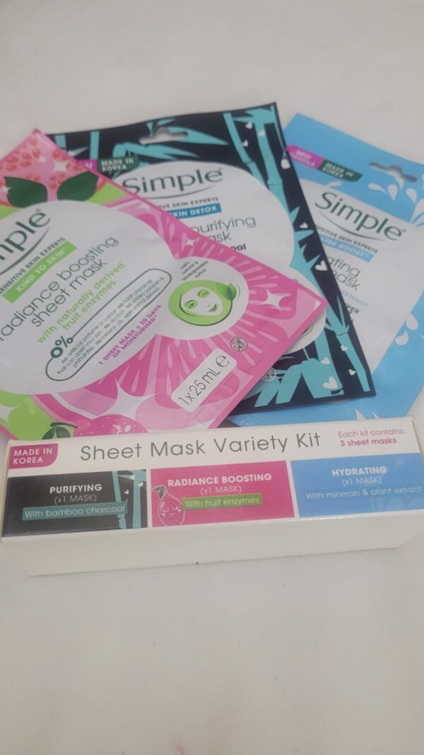 Simple mask sheet kit made in korea pack of 3 sheet masks - Image 3