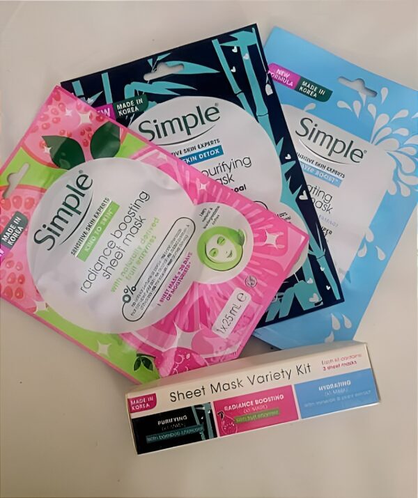 Simple mask sheet kit made in korea pack of 3 sheet masks - Image 2