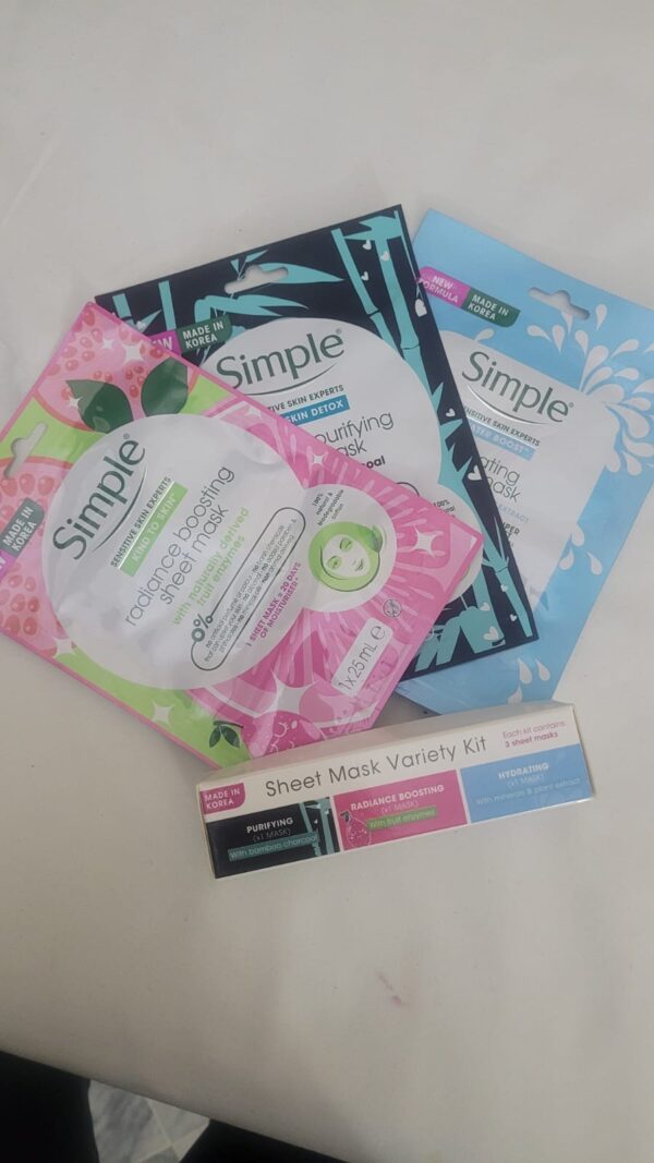 Simple mask sheet kit made in korea pack of 3 sheet masks - Image 4