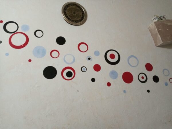 Rings & Dots Vinyl Wall Art Stickers (15 Rings+15 Dots) - Image 4