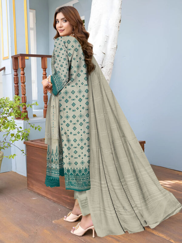 Nisha Designer  Lawn | Unstitched Collection 3 PIECES Party Wear| Summer 24 - Image 3