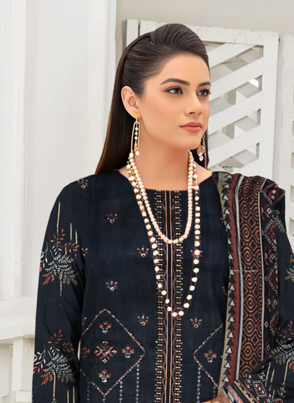 Nisha Designer  Lawn | Unstitched Collection 3 PIECES Party Wear| Summer 24 - Image 3