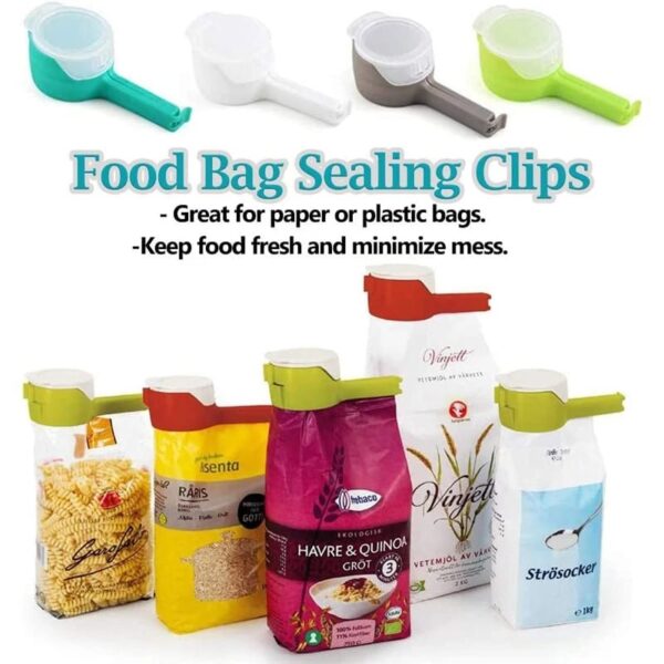 Food Sealing Clip with Discharge Nozzle Plastic Bag Moisture Sealing Clamp Food Saver Kitchen Snack Tool (Random Color)