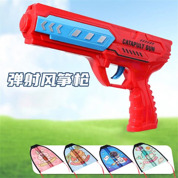 Kite Launcher Toys gun /Kids Kite Launcher with Kite Toy Set, Cute and Interesting Cartoon Shapes Beach Toy, Funny Beach Kite Toy  (random color)