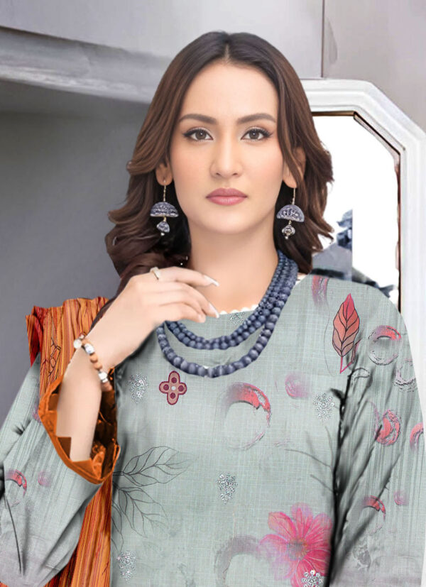 Nisha Designer  Lawn | Unstitched Collection 3 PIECES Party Wear| Summer 24 - Image 2