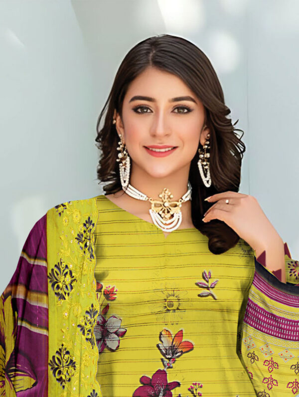 Munarq by Nisha Designer  Lawn | Unstitched Collection 3 PIECES Party Wear| Summer 24 - Image 3