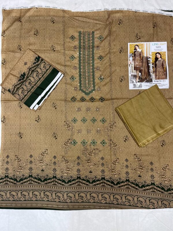 lime light, Lawn | Unstitched Collection 3 Pieces Casual Wear - Image 2