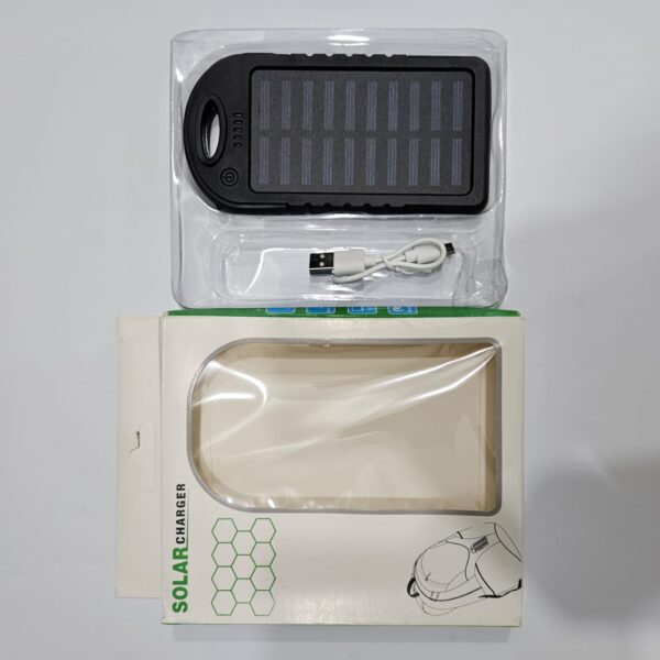 10000mAh Solar Powerbank With LED Flash Light (random color) - Image 3