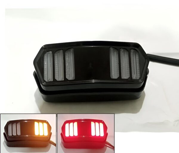 Universal Motorbike Back Light With Indicator DRL Audi Style - Image 3