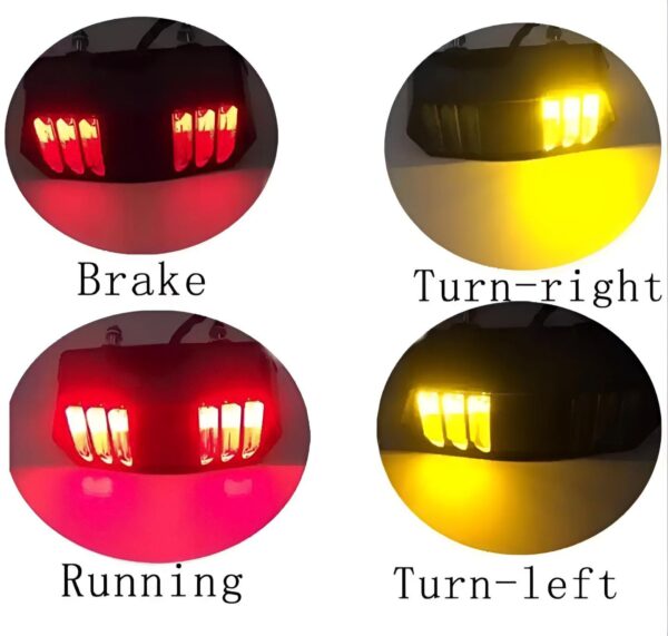 Universal Motorbike Back Light With Indicator DRL Audi Style - Image 5