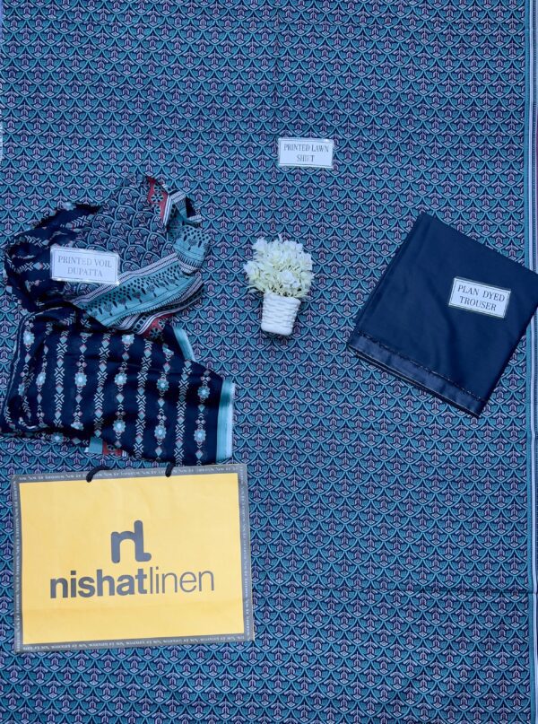 Nisha by Nishaat  Lawn | Unstitched Collection 3 PIECES Casual Wear| Summer 24 - Image 3