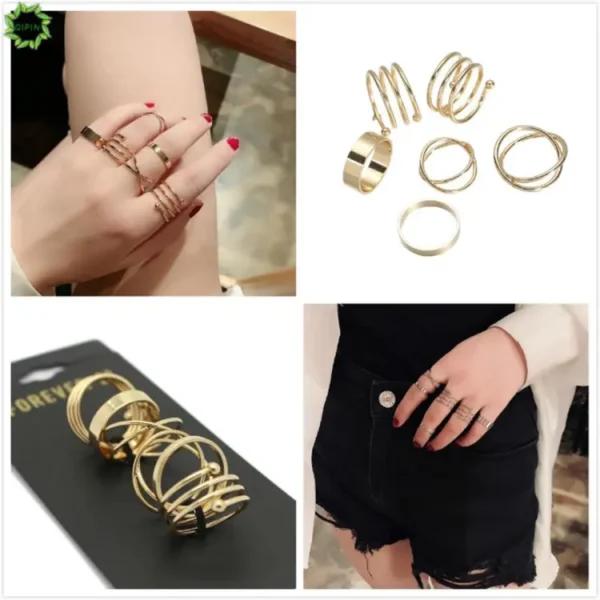 Knuckle Rings for Women Girl | 6 Pcs Finger Ring Set Best Selling Valentine's Day Gift - Image 6