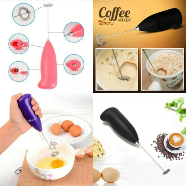 Electric Egg Beater Milk Drink Coffee Whisk Mixer Foamer Mini Handle Stirrer Practical Cooking Tool Kitchen Mini Whisk(random color)