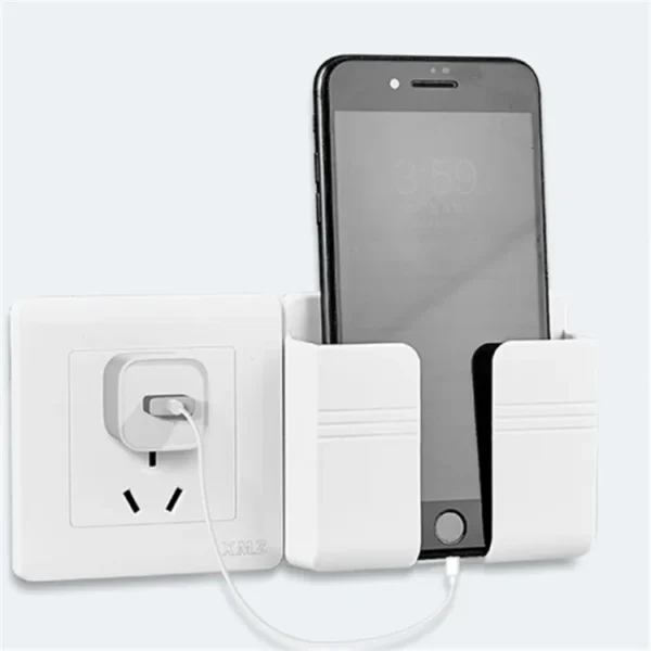 1 pcs Multifunction Mobile Phone Charging Hanging Holder, double-sided adhesive ( white colour )