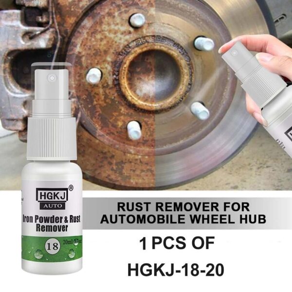 HGKJ-18-60ml Car Paint Wheel Iron Powder Rust Remover Car Logo Rust Spray Cleaner Repair Refurbising Accessories