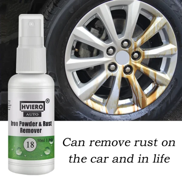 HGKJ-18-60ml Car Paint Wheel Iron Powder Rust Remover Car Logo Rust Spray Cleaner Repair Refurbising Accessories - Image 2