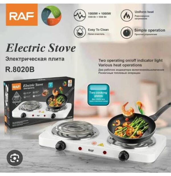 Premium Brand RAF New Arrival countertop Coil Hotplate Stove Cooktop Double Flat Burners Electric Hot Plate Double Electric Stove