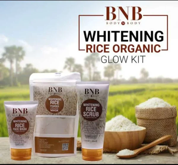 BNB Whitening Rice Extract Bright & Glow Kit (With Box) - Image 6